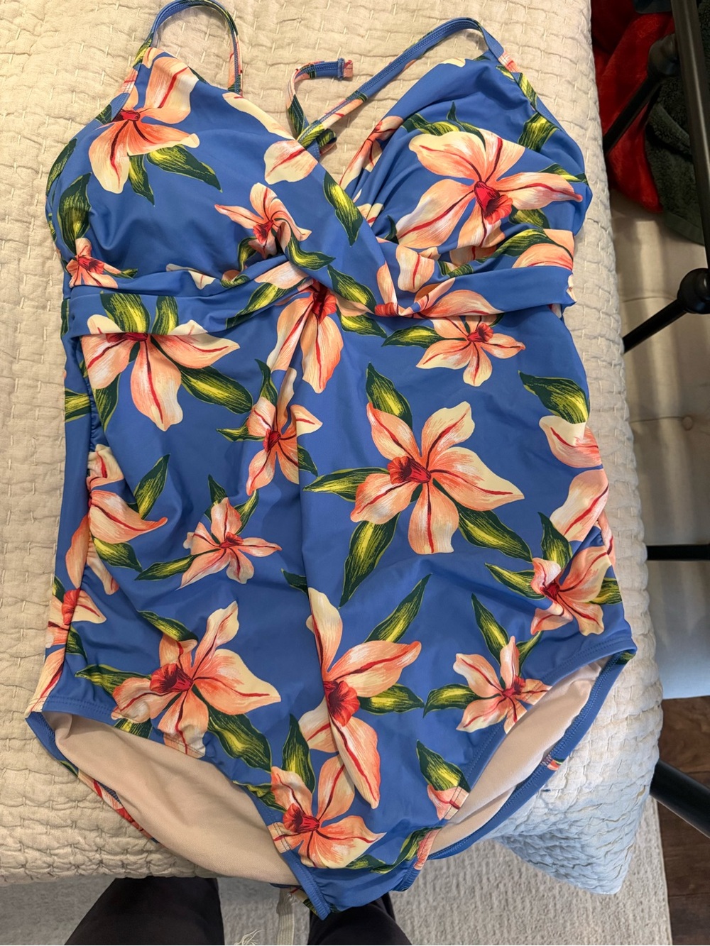 Isabel Maternity by Ingrid & Isabel Blue Floral One-Piece Swimsuit